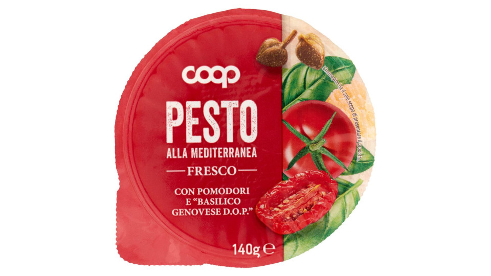 Pesto Alla Mediterranea Fresco Con Pomodori E 'basilico Genovese D.o.p.' 140 G