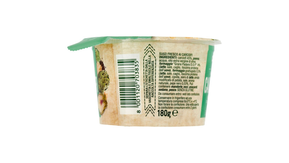 Sugo Fresco Ai Carciofi Con Cuori Di Carciofo 180 G