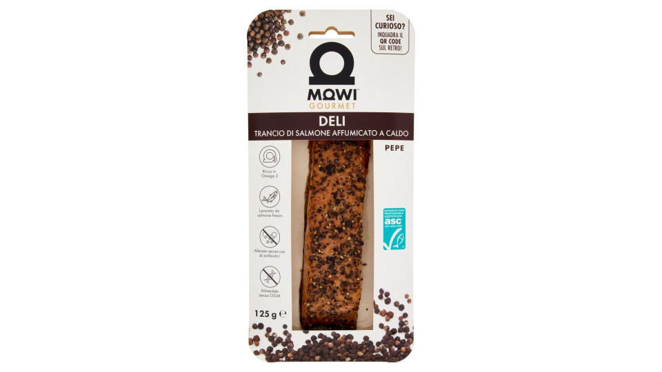 Mowi Gourmet Deli Trancio Di Salmone Affumicato A Caldo Pepe 125 G