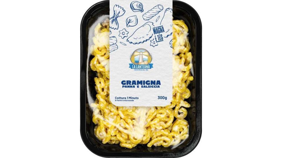 La Lanterna Gramigna Con Panna E Salsiccia Pasta Fresca Pronta Da Cuocere 300g