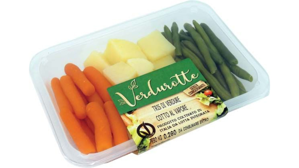 Verdurotte Tris Di Verdure Al Vapore Con Carote Patate E Zucchine 250g