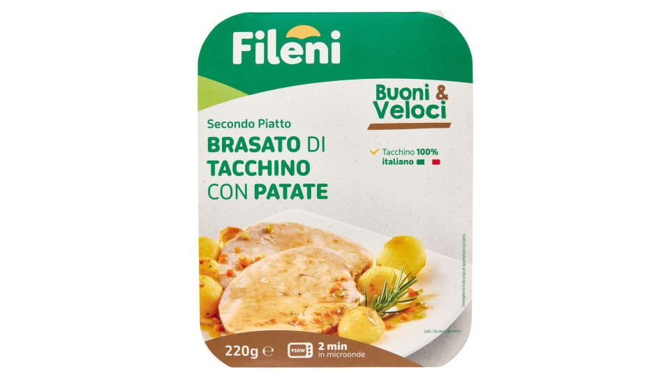 Fileni Buoni & Veloci Secondo Piatto Brasato Di Tacchino Con Patate 220 G