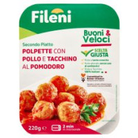 Fileni Buoni & Veloci Secondo Piatto Polpette Con Pollo E Tacchino Al Pomodoro 220 G