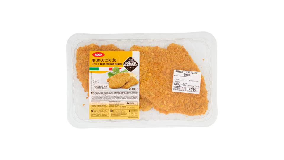 Grancotolette Filetti Di Pollo E Spinaci Italiani 260 G