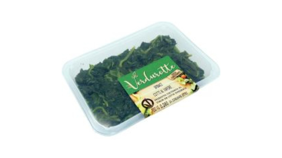 Verdurotte Spinaci Cotti Al Vapore Da Agricoltura Integrata In Vaschetta 280g