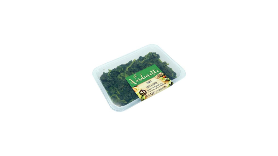 Verdurotte Spinaci Cotti Al Vapore Da Agricoltura Integrata In Vaschetta 280g