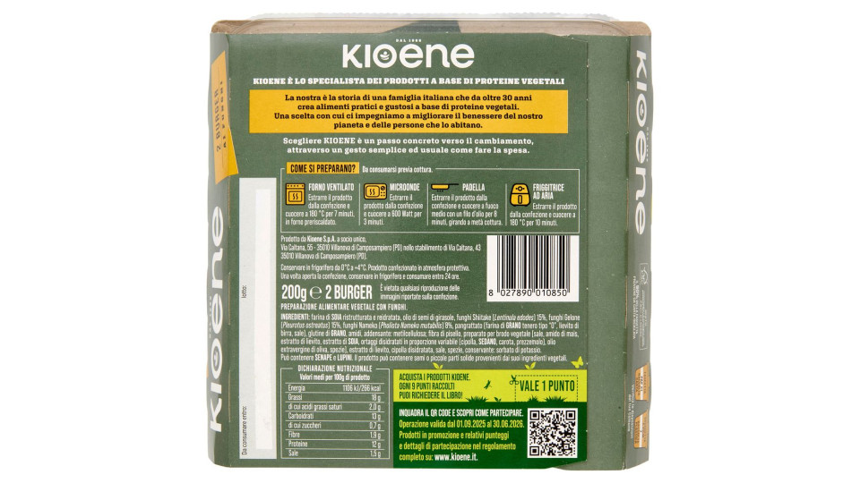 Kioene 2 Burger Ai Funghi 200 G