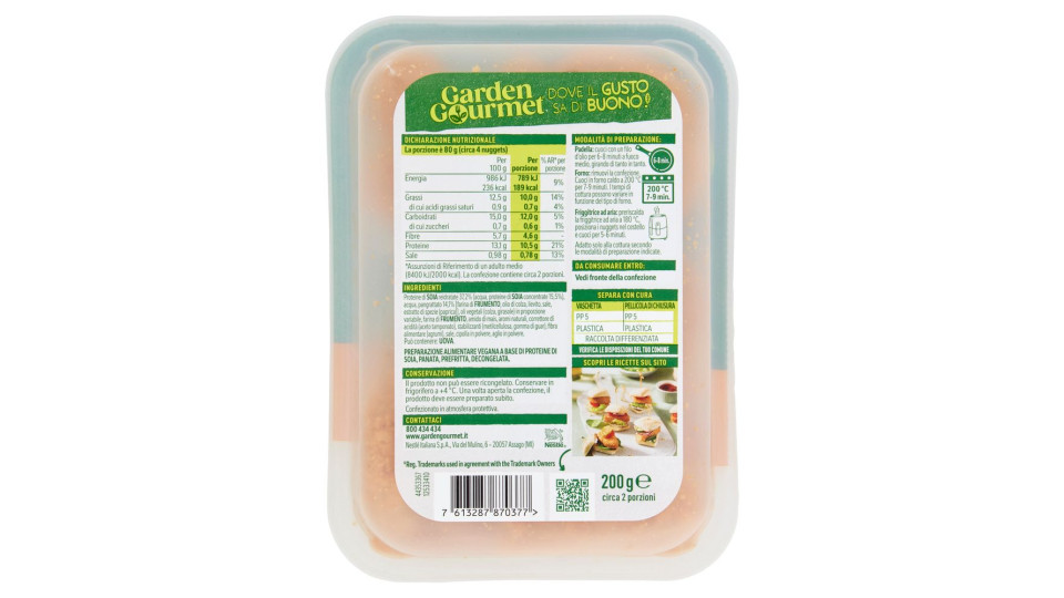 Garden Gourmet Nuggets Di Soia Vegani 200g