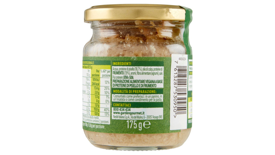 Garden Gourmet Vuna Preparato Vegano A Base Di Proteine Di Pisello Barattolo 175g