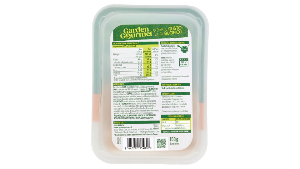 Garden Gourmet Le Fettine Vegetariane Di Soia E Frumento 2 Pezzi 150g