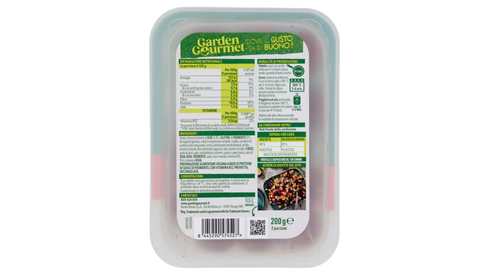 Garden Gourmet Polpette Di Soia Vegane 2 Porzioni 200g