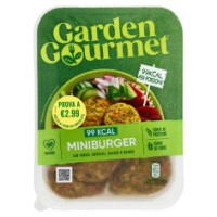 Garden Gourmet Mini Burger Vegano 99kcal Con Carote, Broccoli, Bulgur E Quinoa 3 Porzioni 198g