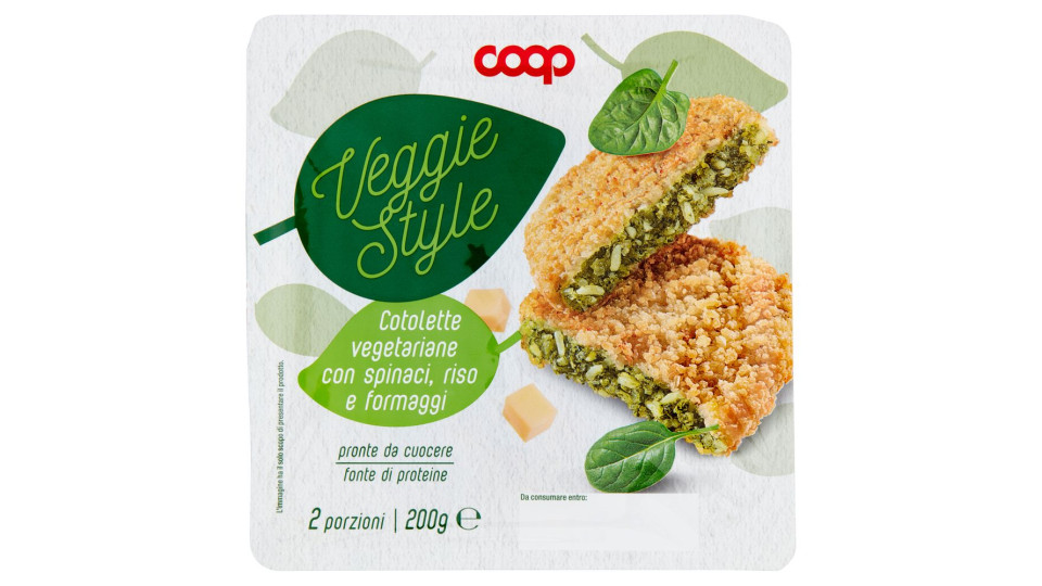 Cotolette Vegetariane Con Spinaci, Riso E Formaggi 2 X 100 G