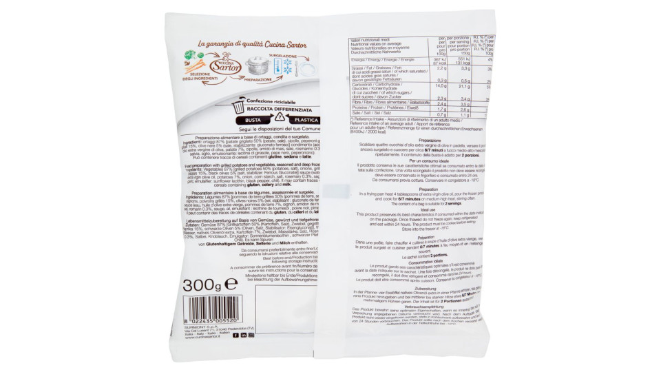 Cucina Sartor Patate Apparecchiate Surgelato 300 G