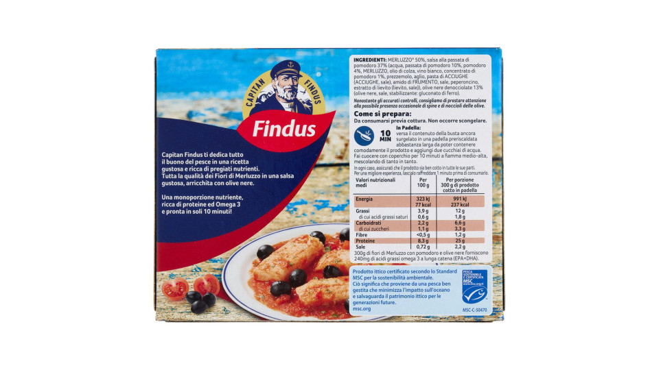 Capitan Findus Fiori Di Merluzzo Con Pomodoro E Olive 300 G