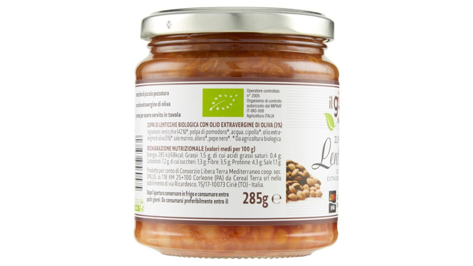 Libera Terra Il Giusto Gusto Dei Legumi Zuppa Di Lenticchie Bio 285 G