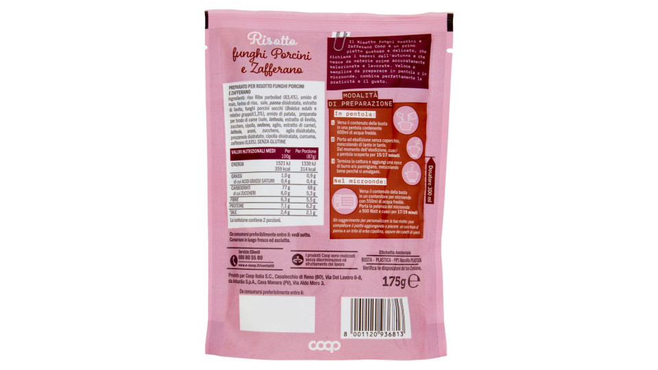 Risotto Funghi Porcini E Zafferano 175 G