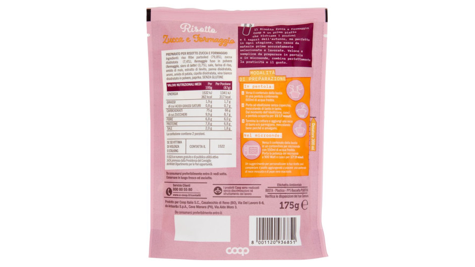 Risotto Zucca E Formaggio 175 G