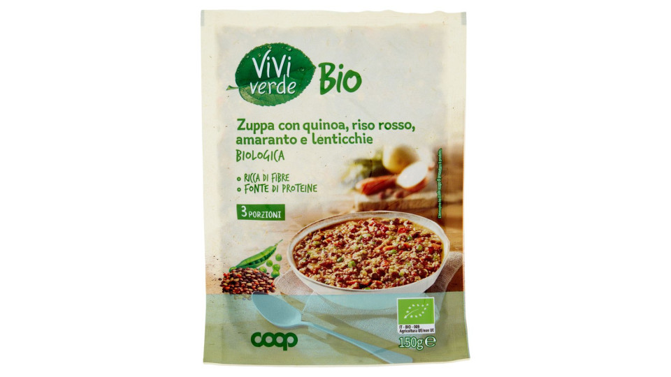 Zuppa Con Quinoa, Riso Rosso, Amaranto E Lenticchie Biologica 150 G