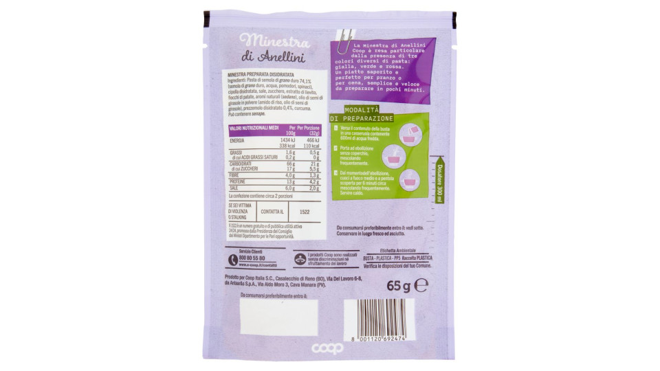 Minestra Di Anellini 65 G