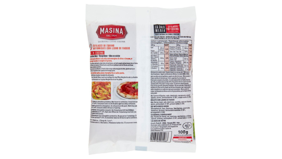 Masina La Salumeria Sfilacci Di Equino Affumicati Con Legno Di Faggio 100 G