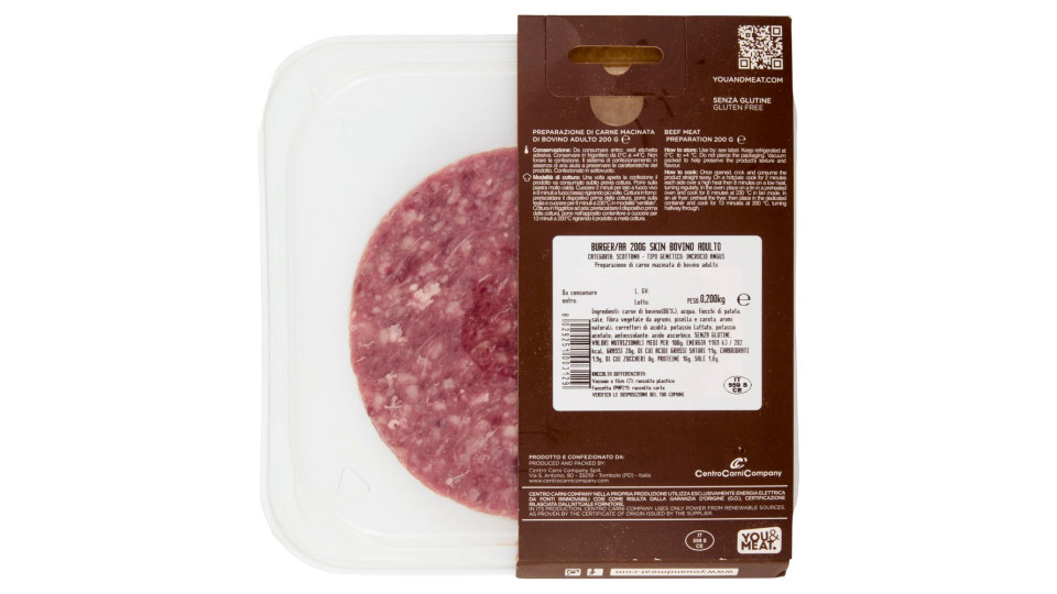You&meat Burger Con Carne Di Bovino Adulto Aberdeen Angus Sired 200 G