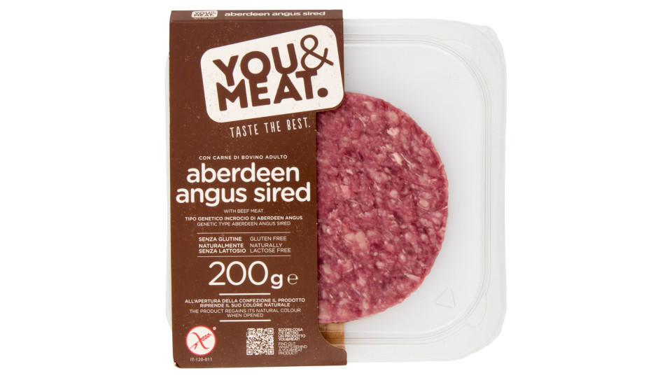 You&meat Burger Con Carne Di Bovino Adulto Aberdeen Angus Sired 200 G