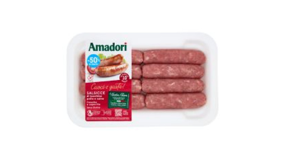 Amadori Salsicce Di Tacchino Pollo E Suino -50% Di Grassi* 0,320 Kg