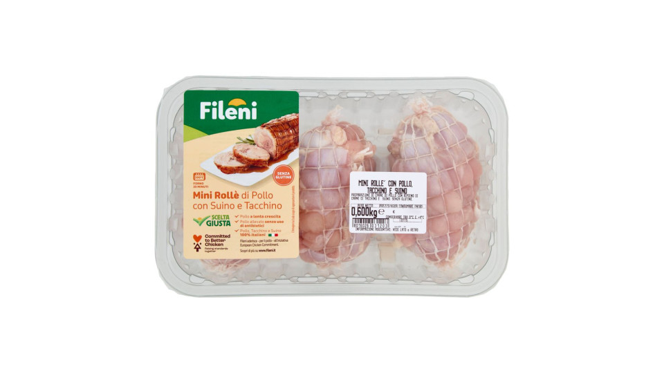 Fileni Mini Rollè Di Pollo Con Suino E Tacchino 0,600 Kg