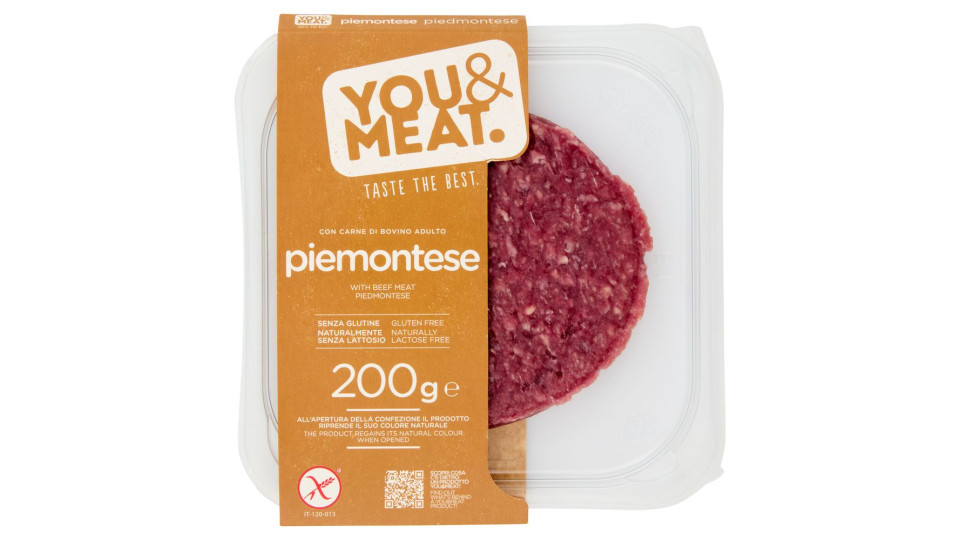 You&meat Burger Con Carne Di Bovino Adulto Piemontese 200 G