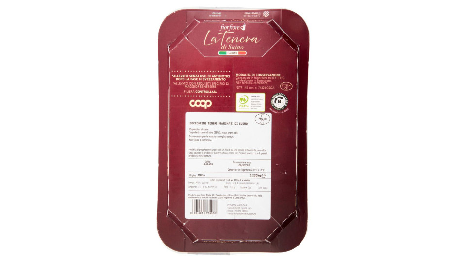 Bocconcini Teneri Marinati Di Suino La Tenera Di Suino Italiano 0.230 Kg