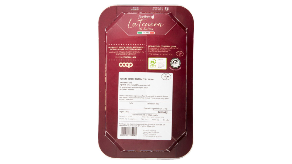 Fettine Tenere Marinate Di Suino La Tenera Di Suino Italiano 0.250 Kg