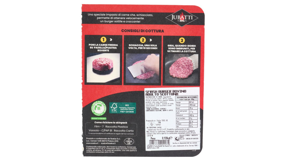 Jubatti Bbq Smash Burger Scottona 0,120 Kg