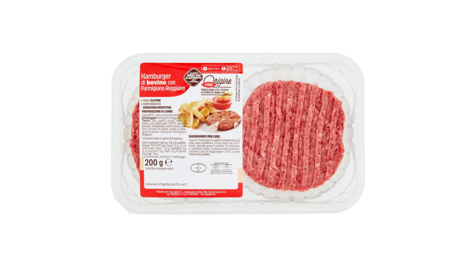 Hamburger Di Bovino Con Parmigiano Reggiano 200 G