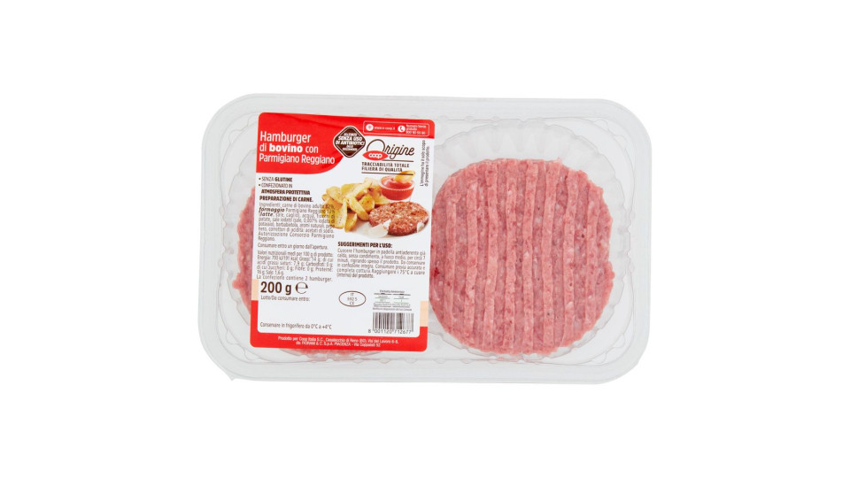 Hamburger Di Bovino Con Parmigiano Reggiano 200 G