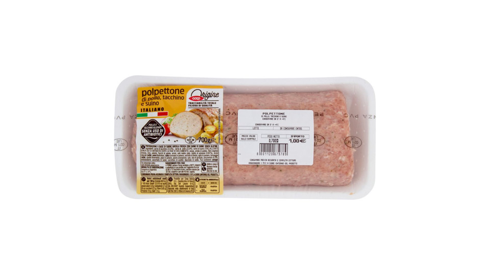 Polpettone Di Pollo, Tacchino E Suino Italiano 700 G