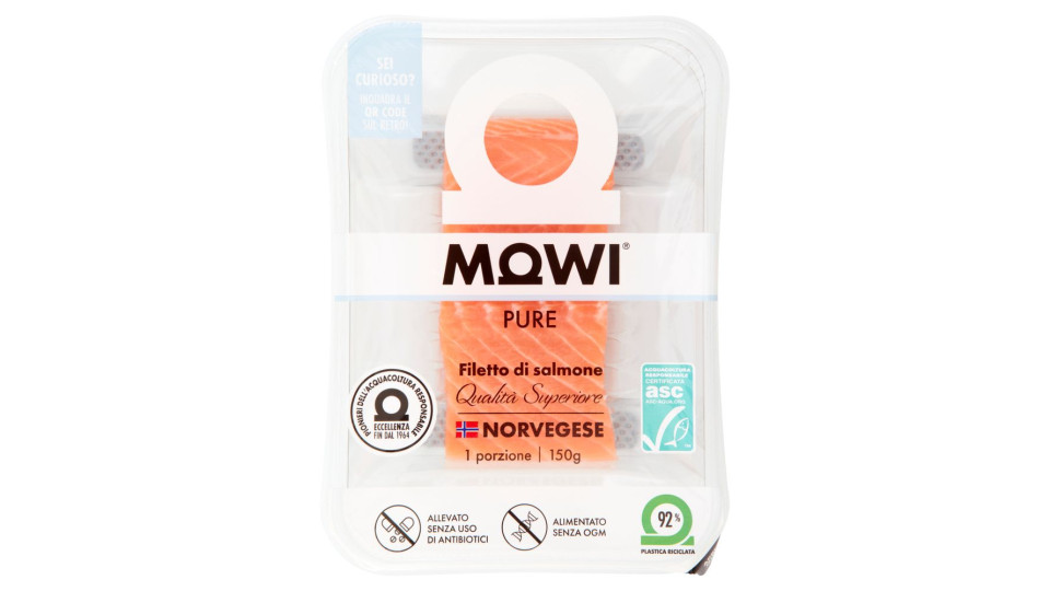 Mowi Pure Filetto Di Salmone Norvegese Qualità Superiore 150 G