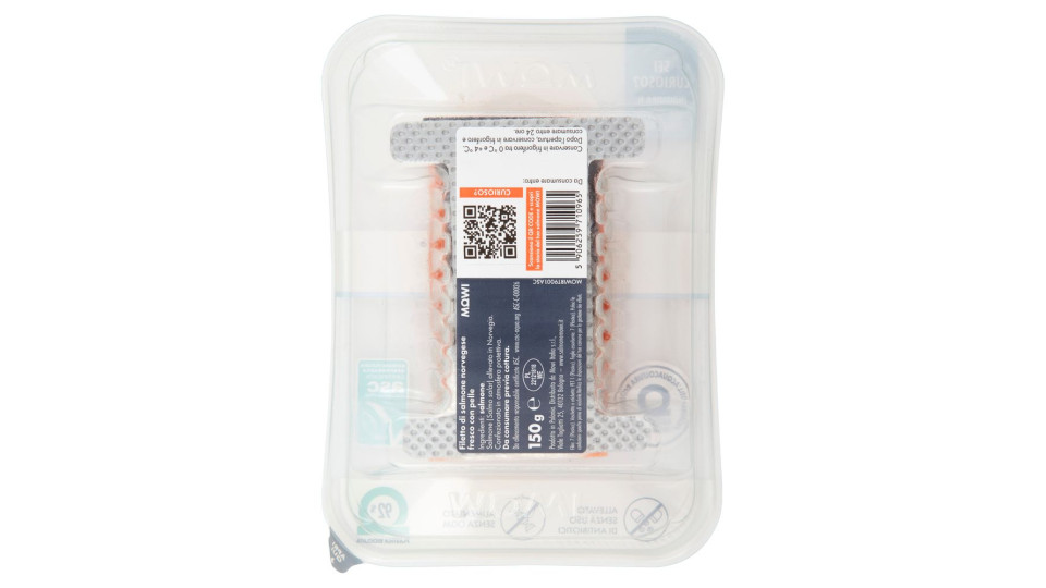 Mowi Pure Filetto Di Salmone Norvegese Qualità Superiore 150 G