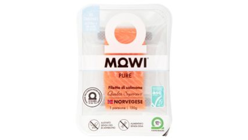 Mowi Pure Filetto Di Salmone Norvegese Qualità Superiore 150 G
