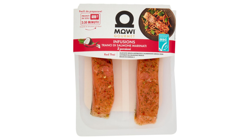 Mowi Gourmet Infusions Tranci Di Salmone Marinati Red Thai 220 G