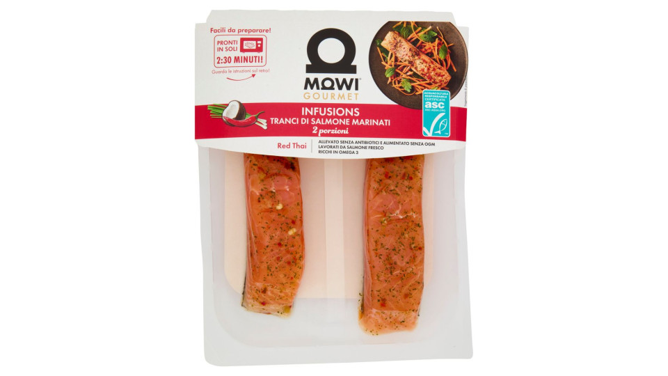 Mowi Gourmet Infusions Tranci Di Salmone Marinati Red Thai 220 G