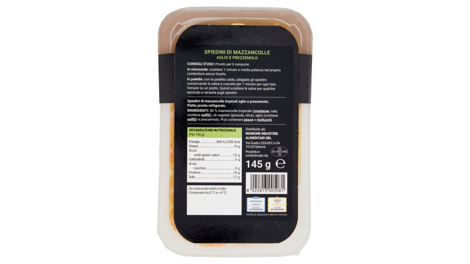 Riunione Spiedini Di Mazzancolle Aglio E Prezzemolo 145 G