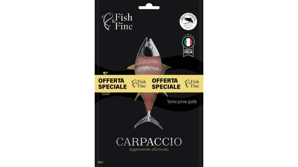 Carpaccio Di Tonno A Pinne Gialle Leggermente Affumicato 80g X 2 Pz