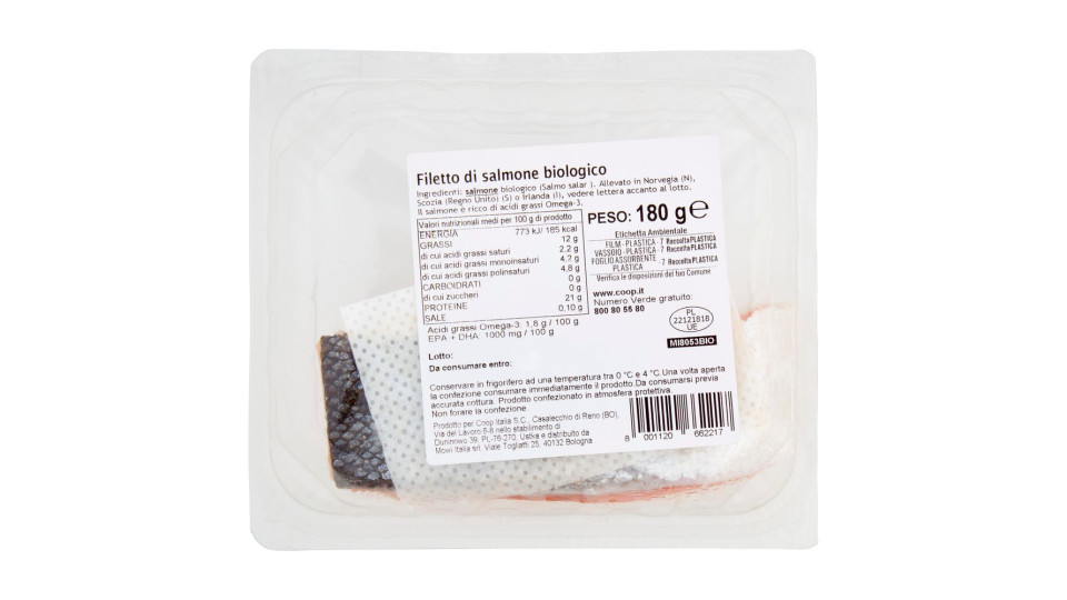Filetto Di Salmone Biologico 180 G