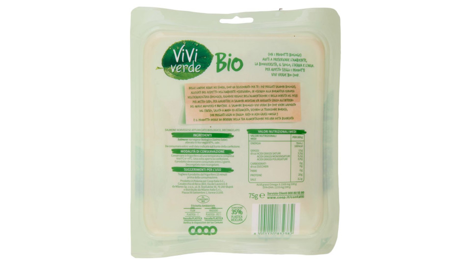 Salmone Norvegese Affumicato Biologico 75 G