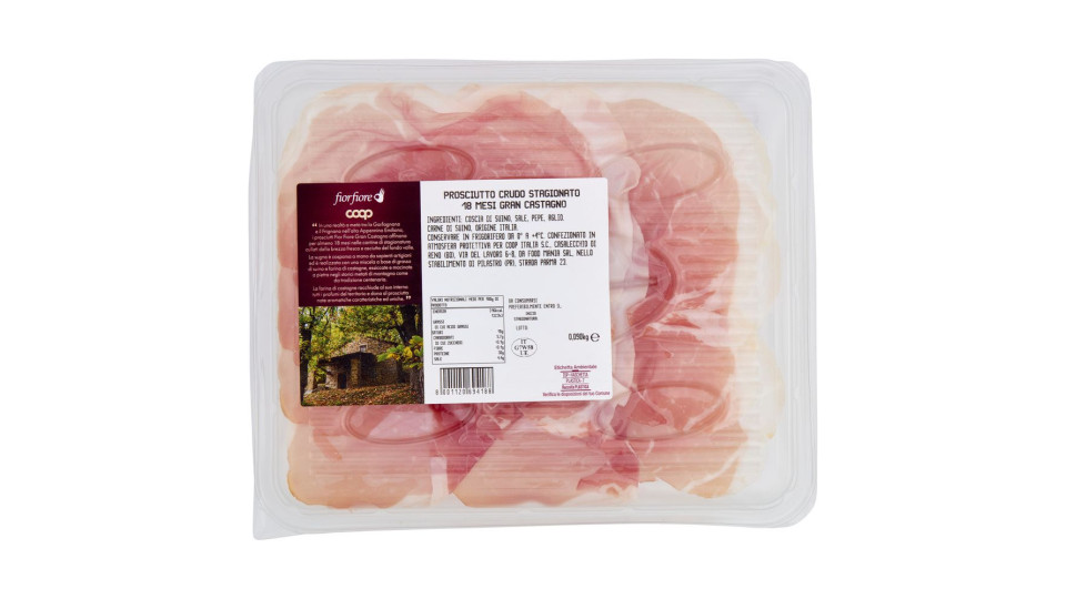 Prosciutto Crudo Gran Castagno Da Suini 100% Italiani Stagionatura Minima 18 Mesi 0,090 Kg