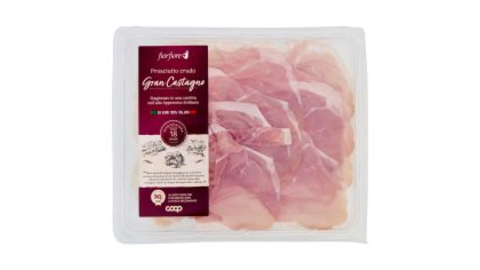 Prosciutto Crudo Gran Castagno Da Suini 100% Italiani Stagionatura Minima 18 Mesi 0,090 Kg