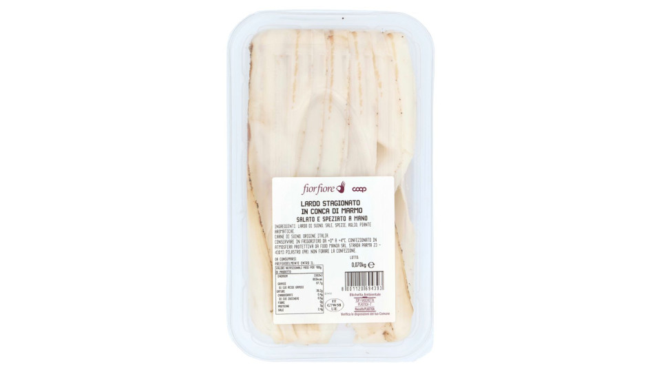 Lardo Stagionato In Conca Di Marmo Da Suini 100% Italiani 0,070 Kg