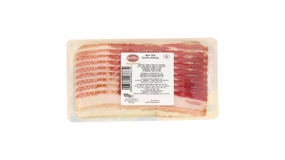 Fratelli Beretta Bacon Fette Pancetta Affumicata 100 G
