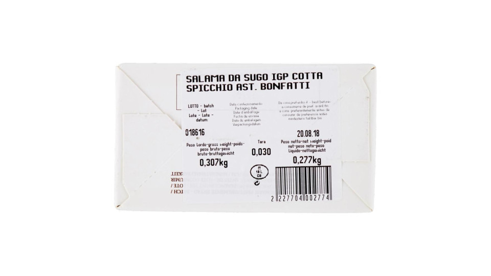 Bonfatti Spicchio Di Salama Da Sugo Igp Precotta